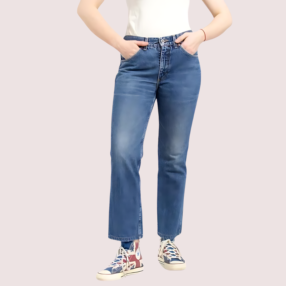 Women's 90s Blue Denim Straight Leg Jeans - Image 2
