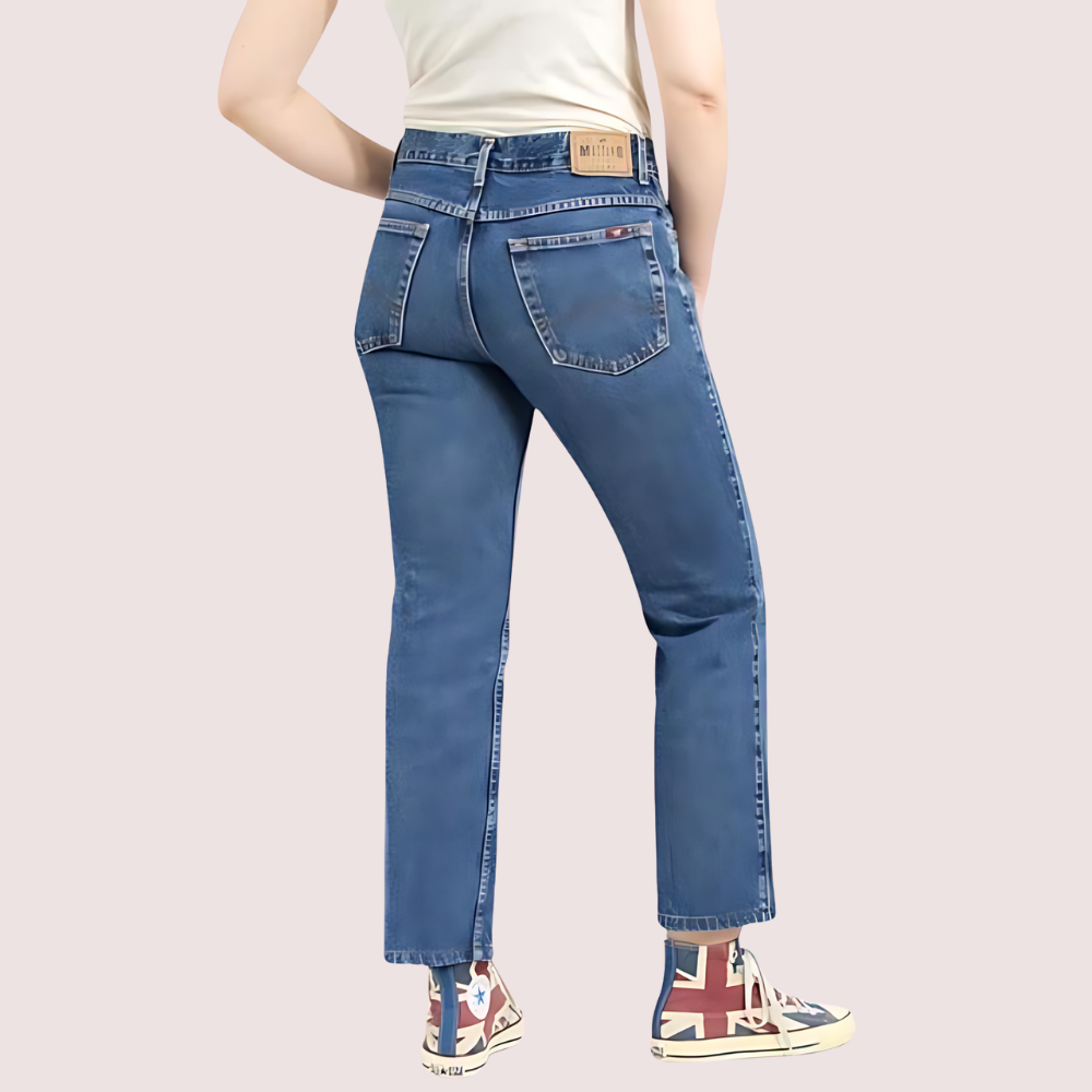 Women's 90s Blue Denim Straight Leg Jeans - Image 3
