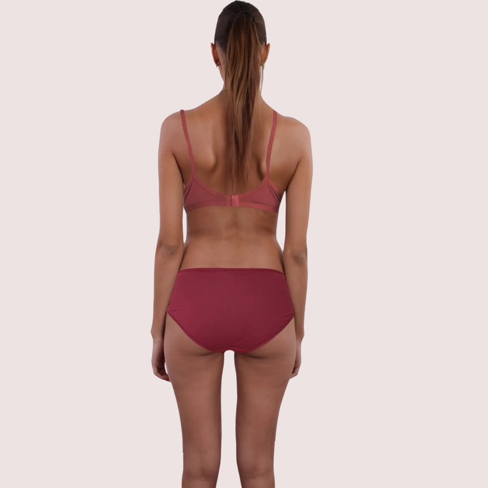 Organic Cotton Brown Bra Panty Set For Humid Weather - Image 2