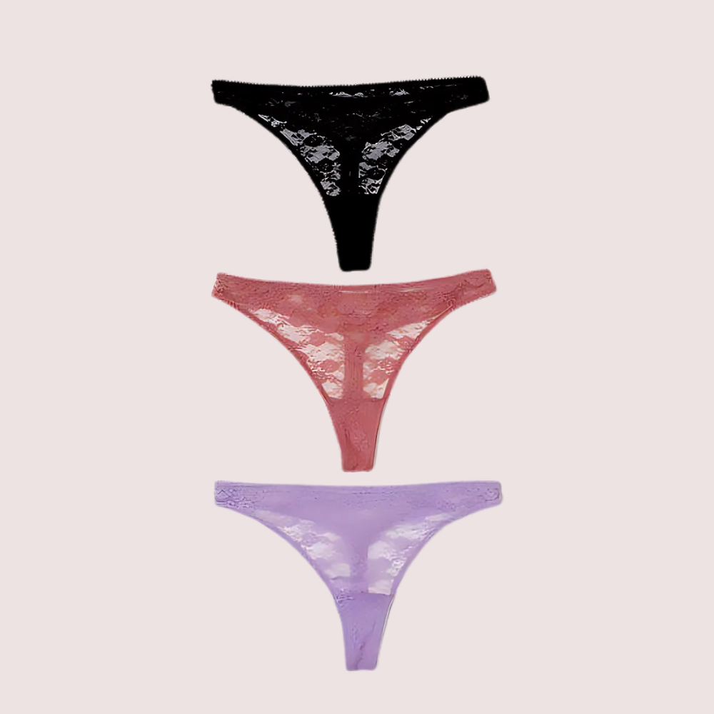 Pack Of 3 Ladies Sexy Sheer Tanga Thongs - Image 3
