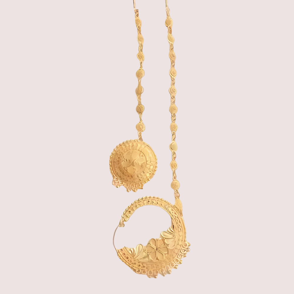 Graceful Gold-Plated Nath and Mangtika Set for Brides - Image 2