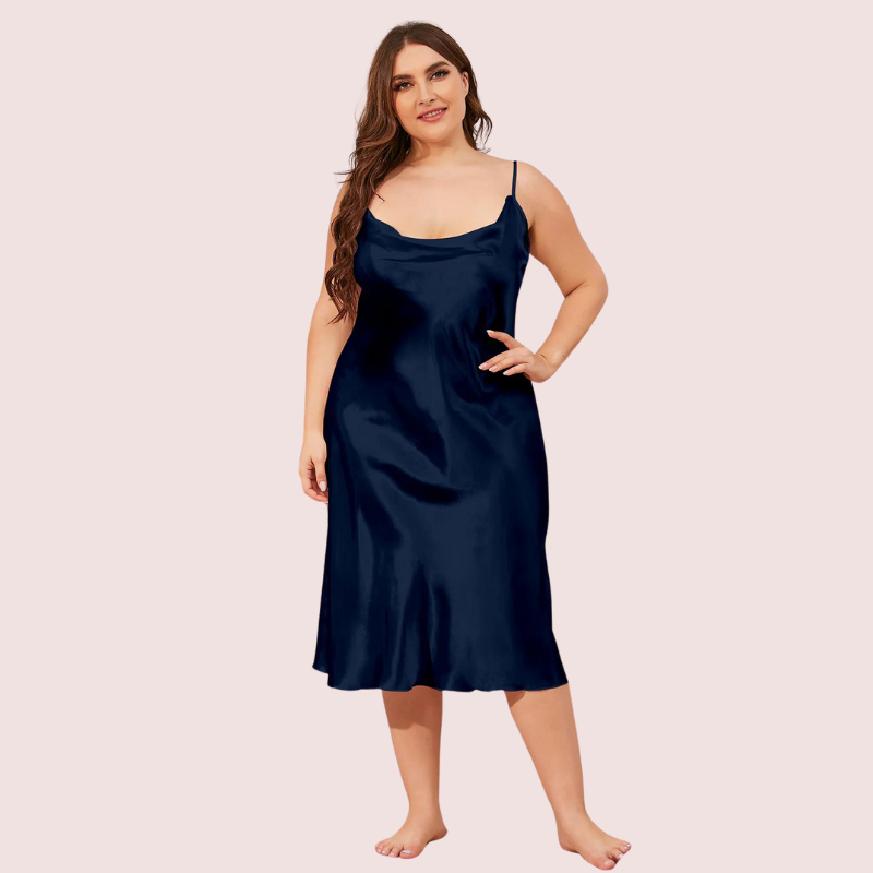 Glamour Satin Cowl Dress β Plus Size