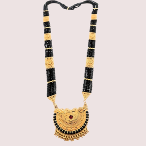 Uttarakhandi Black Beaded Mangalsutra with Stones