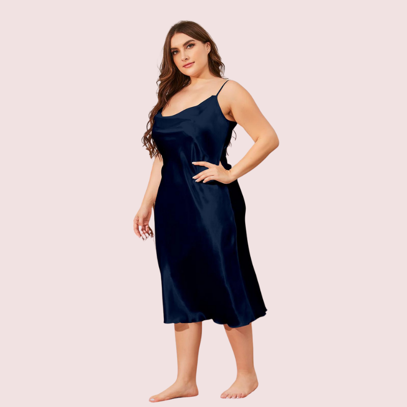 Glamour Satin Cowl Dress β Plus Size - Image 4