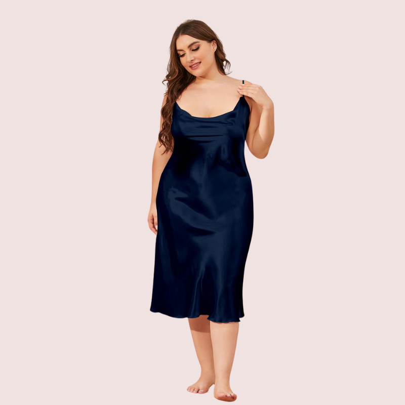 Glamour Satin Cowl Dress β Plus Size - Image 3