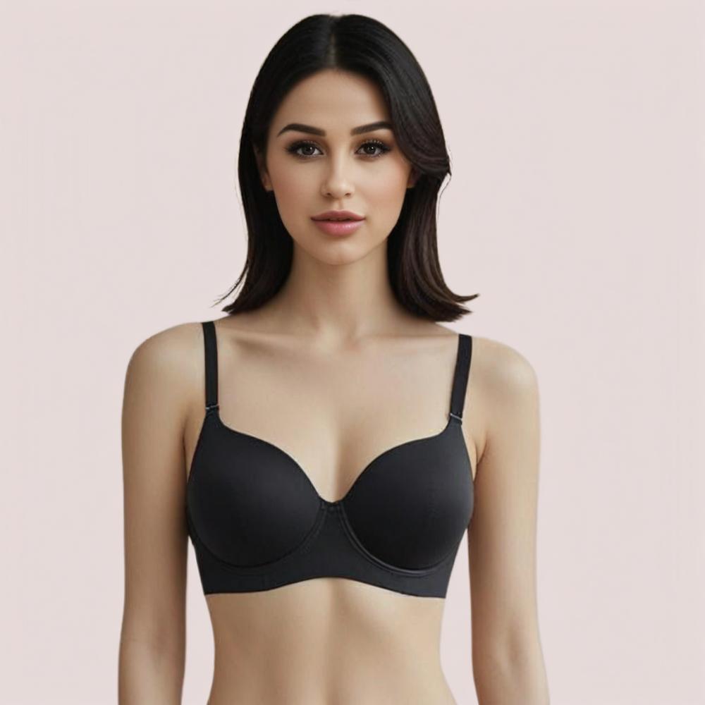Midnight Lift – Black Padded Non-Wired Push-Up Bra - Image 2