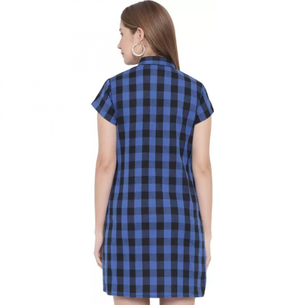 Women's Shirt Blue, Black Dress (Color:Blue, Material:Pure Cotton) - Image 6