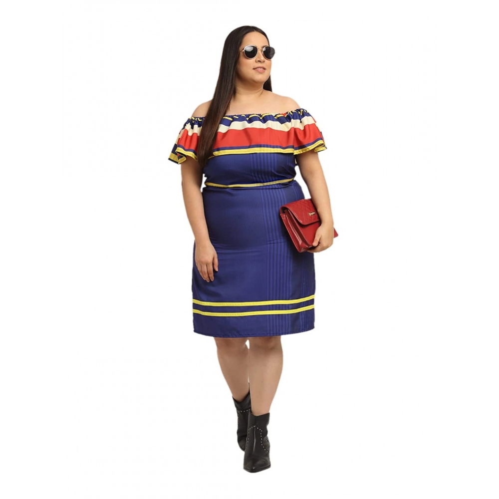 Women's Crepe Printed Knee Length Fit and Flare Dress (Multi) - Image 6