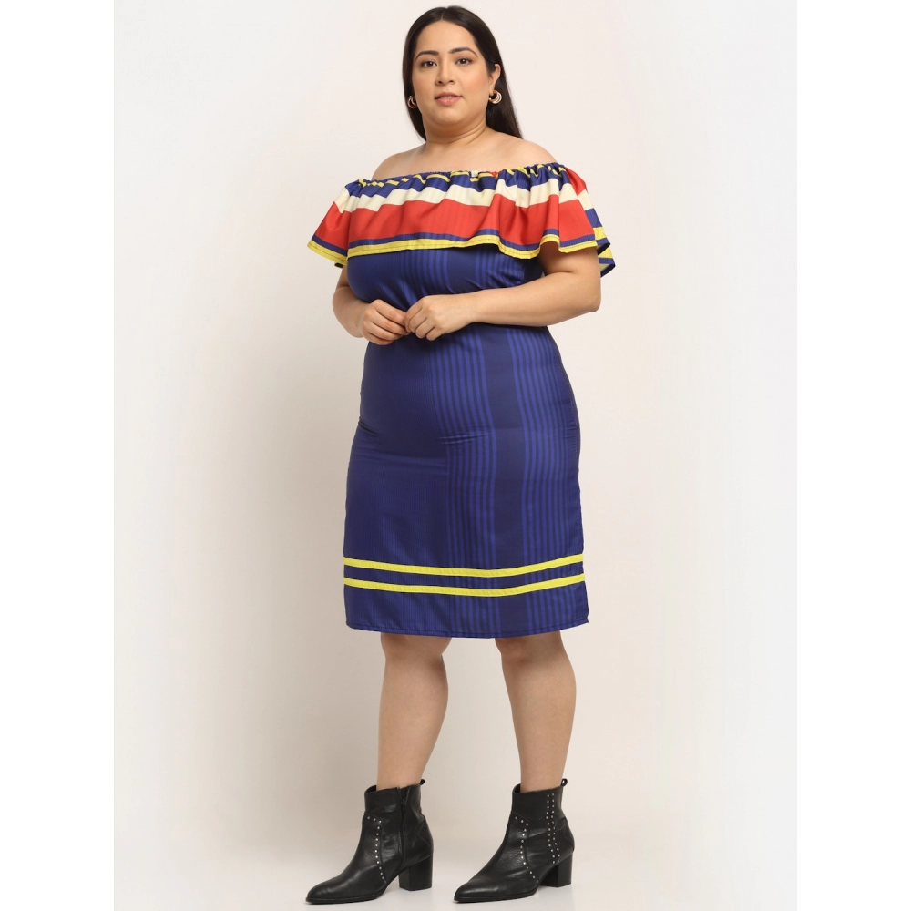 Women's Crepe Printed Knee Length Fit and Flare Dress (Multi) - Image 3