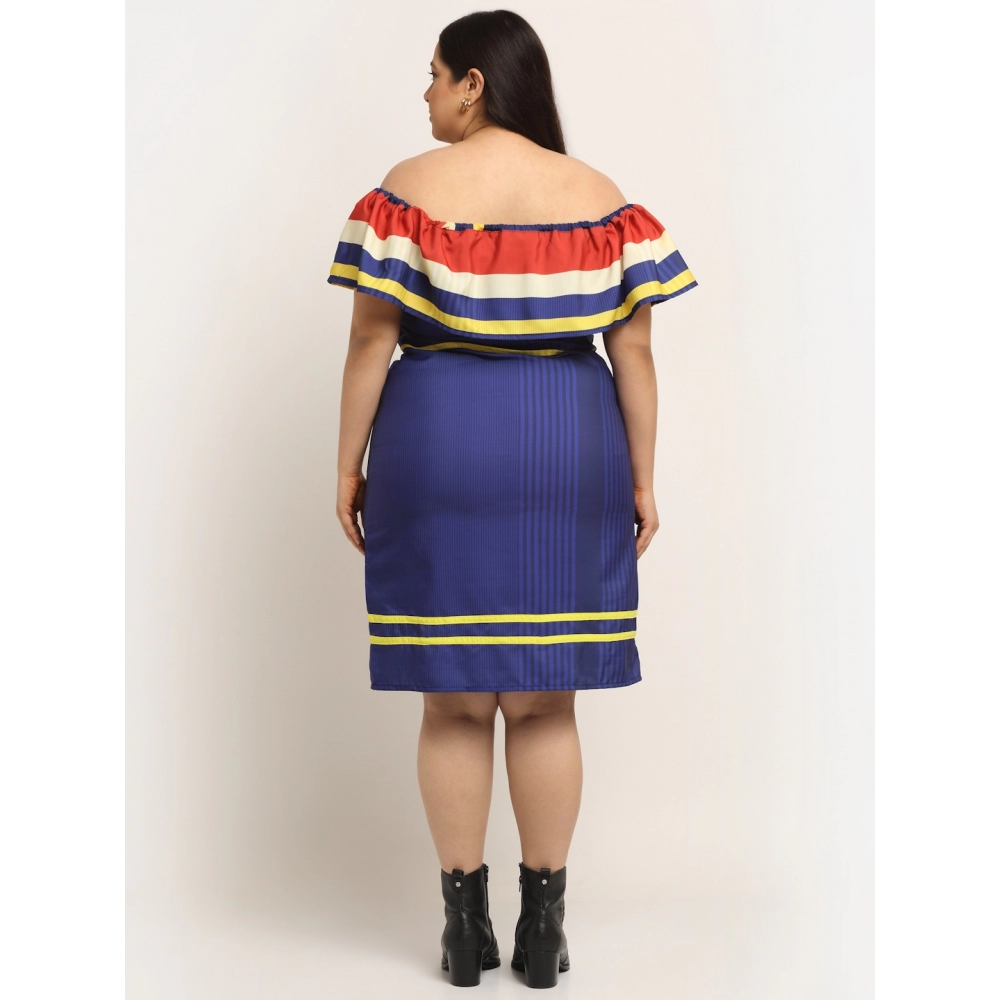 Women's Crepe Printed Knee Length Fit and Flare Dress (Multi) - Image 2