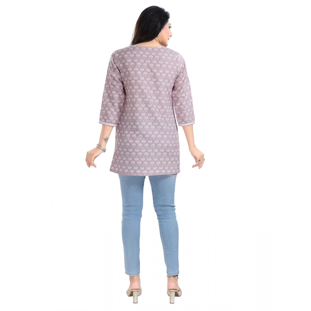 Women's 3/4th Sleeve Viscose Blend Tunic Short Top (Pink) - Image 6