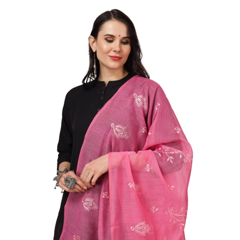 Women's Cotton Embroidered Dupatta (Pink, Length: 2.25 to 2.50 Mtr) - Image 4