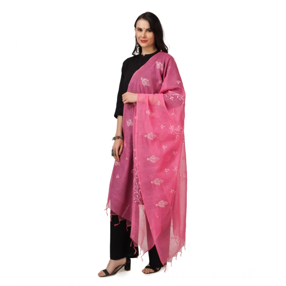 Women's Cotton Embroidered Dupatta (Pink, Length: 2.25 to 2.50 Mtr) - Image 5