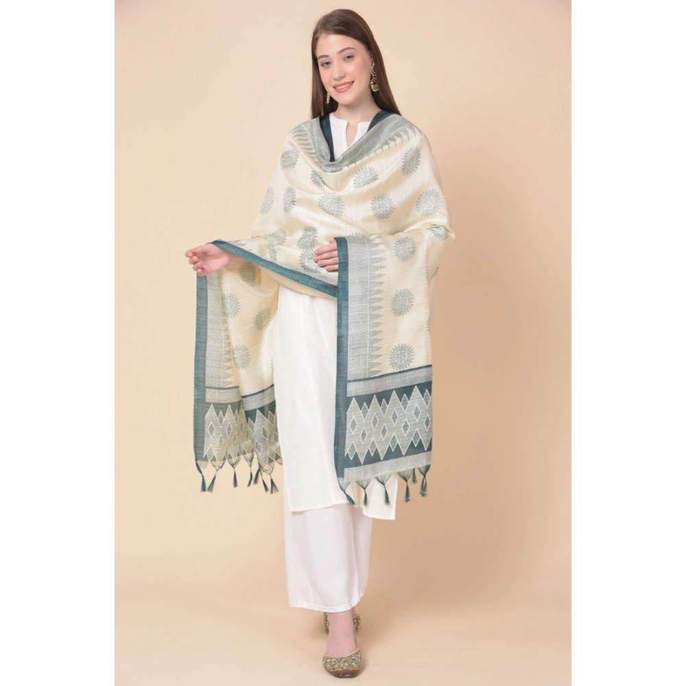 Women's Art Silk Printed Dupatta (Grey, Length: 2.25 to 2.50 Mtr) - Image 3