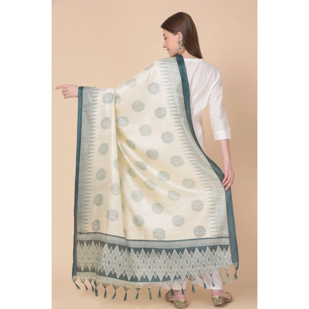 Women's Art Silk Printed Dupatta (Grey, Length: 2.25 to 2.50 Mtr) - Image 5