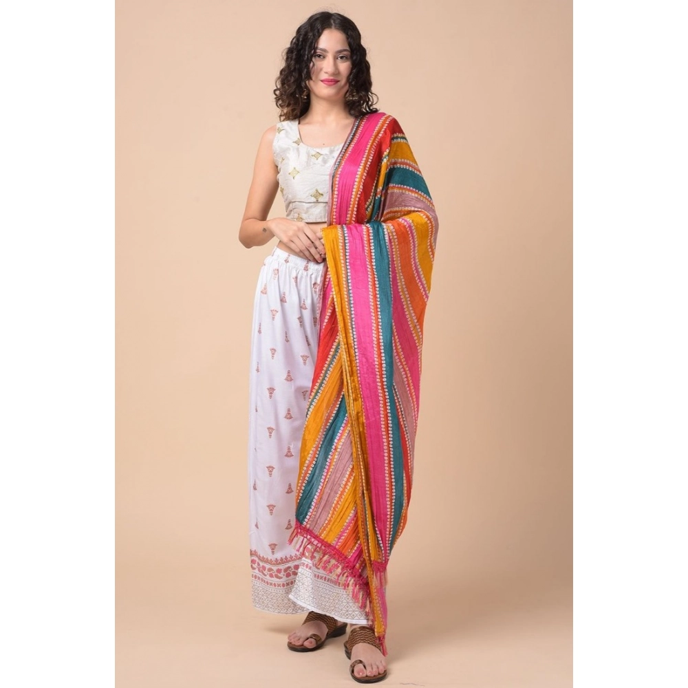 Women's Chanderi Printed Dupatta (Multicolor, Length: 2.25 to 2.50 Mtr) - Image 4