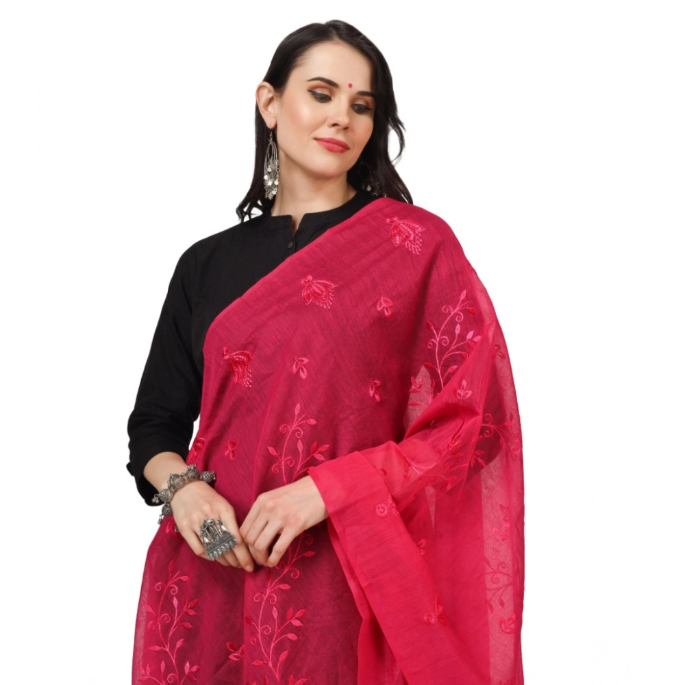 Women's Cotton Embroidered Dupatta (Maroon, Length: 2.25 to 2.50 Mtr) - Image 4