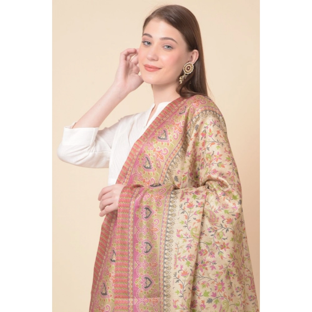 Women's Art Silk Printed Dupatta (Pink, Length: 2.25 to 2.50 Mtr) - Image 2