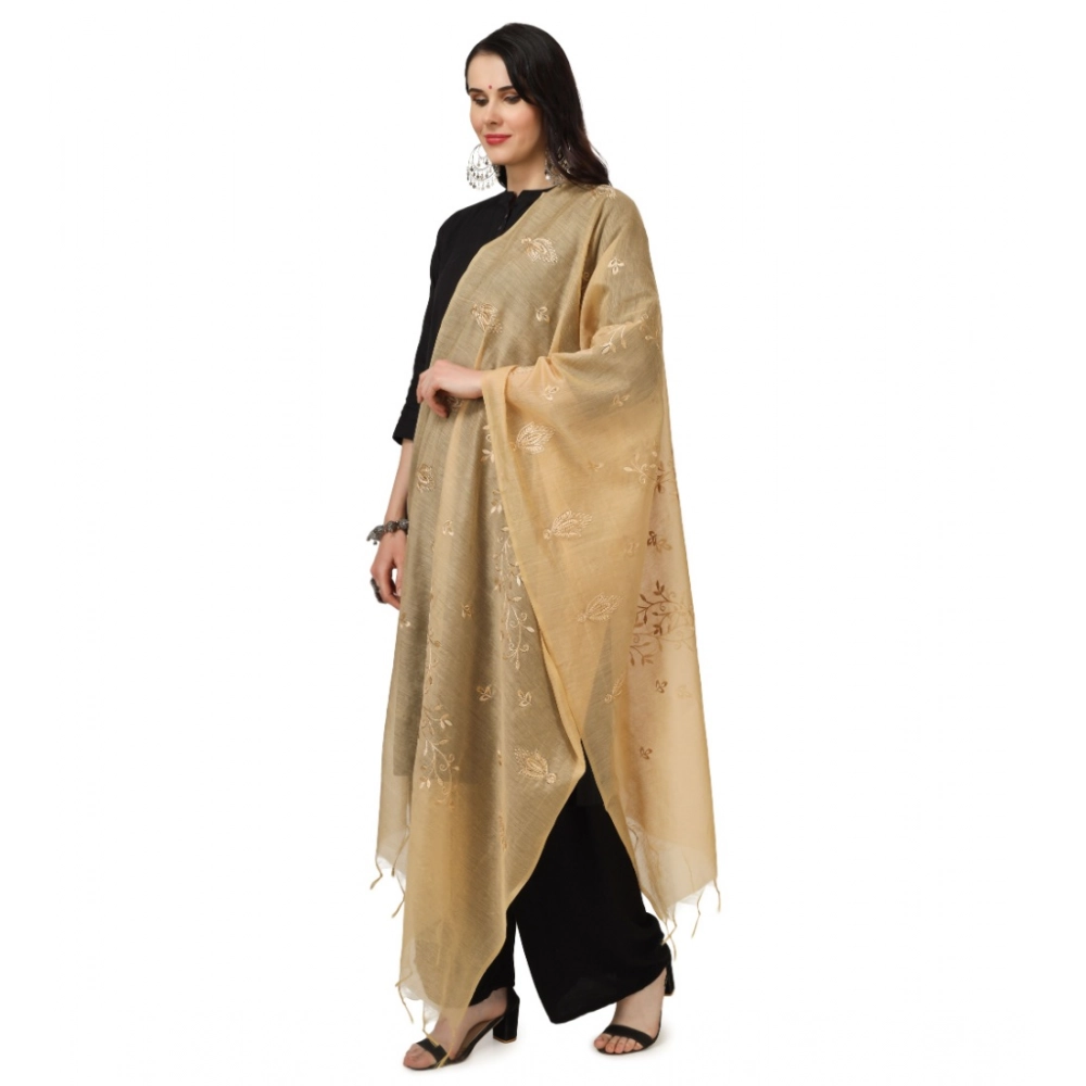 Women's Cotton Embroidered Dupatta (Gold, Length: 2.25 to 2.50 Mtr) - Image 5