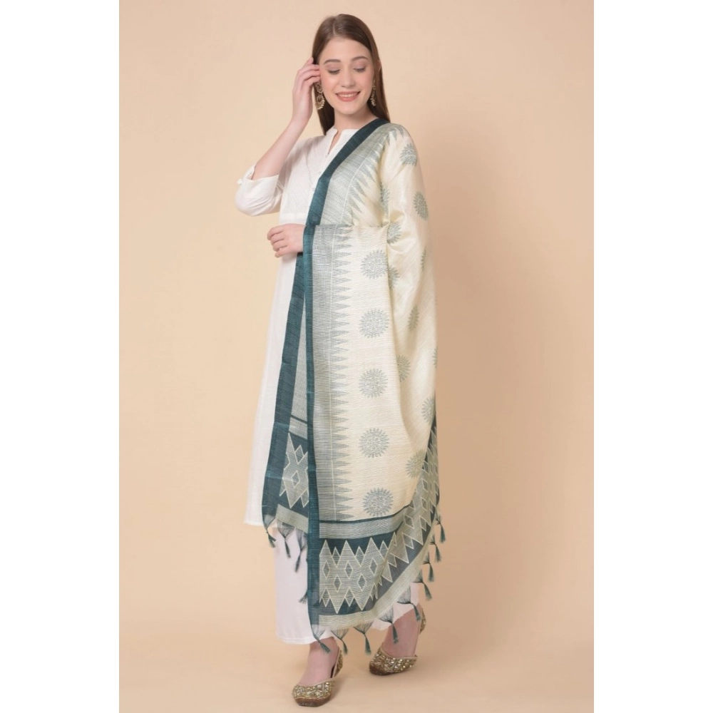 Women's Art Silk Printed Dupatta (Grey, Length: 2.25 to 2.50 Mtr) - Image 2