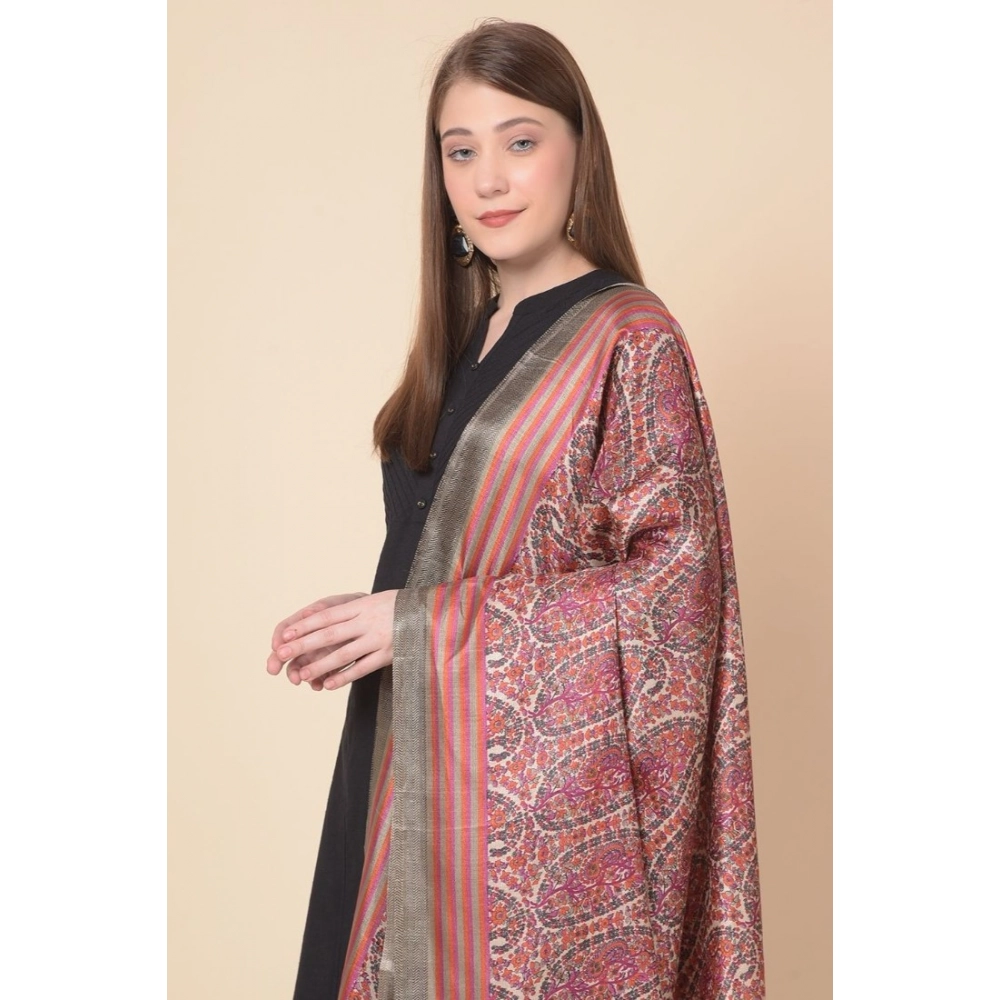 Women's Art Silk Printed Dupatta (Grey, Length: 2.25 to 2.50 Mtr) - Image 2