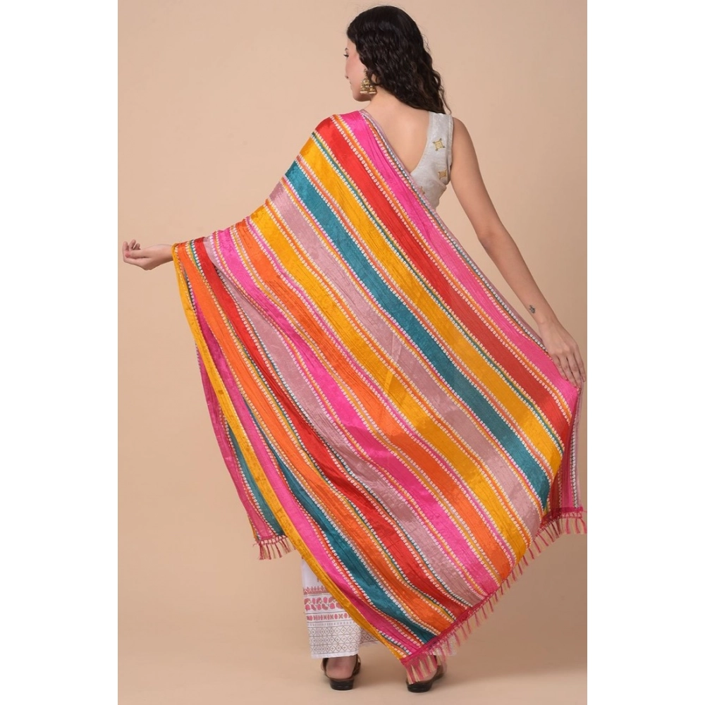Women's Chanderi Printed Dupatta (Multicolor, Length: 2.25 to 2.50 Mtr) - Image 5