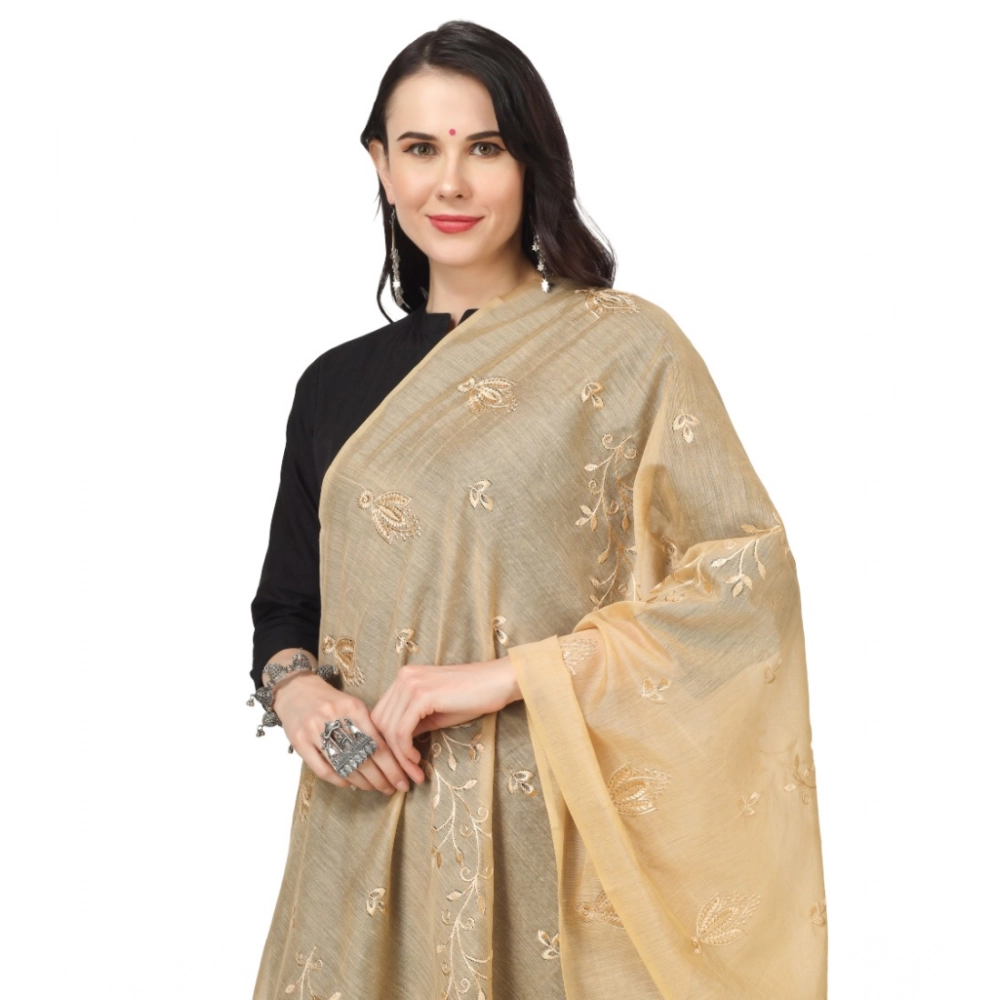 Women's Cotton Embroidered Dupatta (Gold, Length: 2.25 to 2.50 Mtr) - Image 4