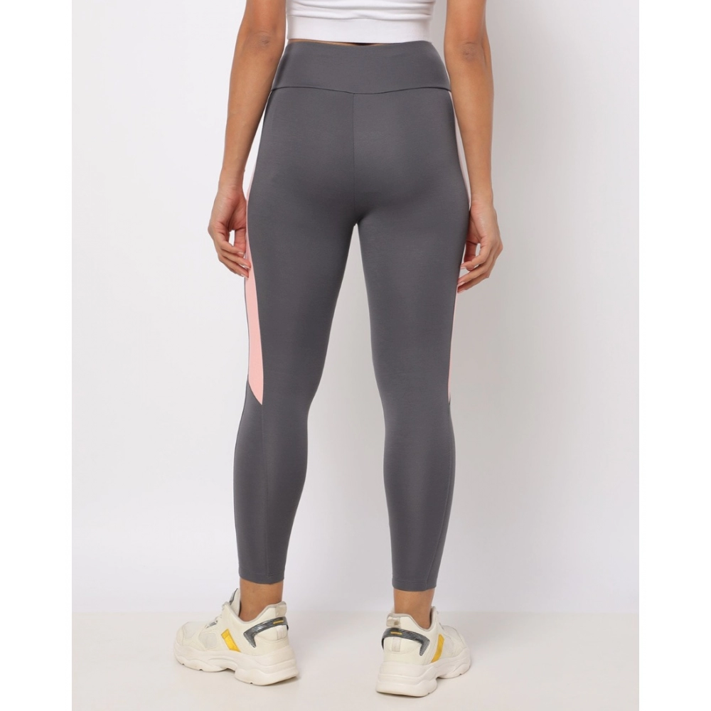 Women's Polyster Solid Sport Leggings (Grey) - Image 4