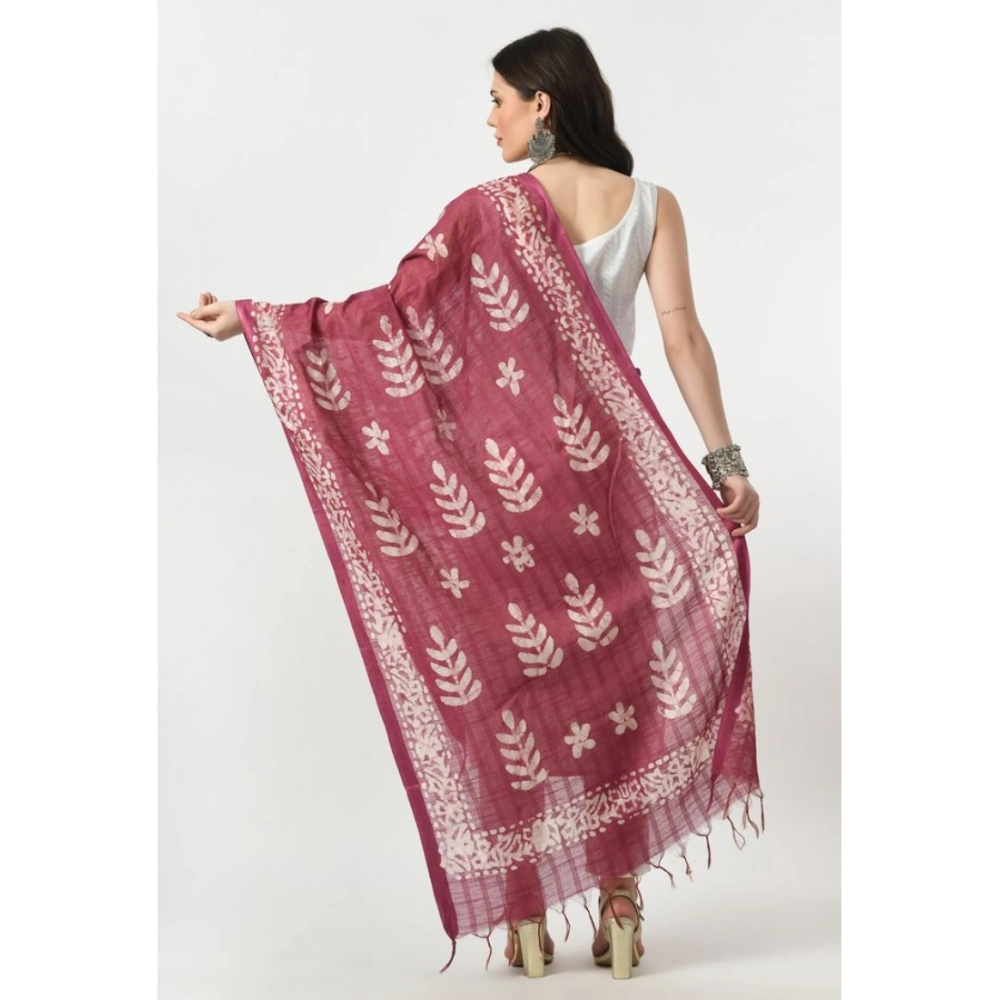 Women's Cotton Printed Dupatta (Levender, Length: Free Size) - Image 4